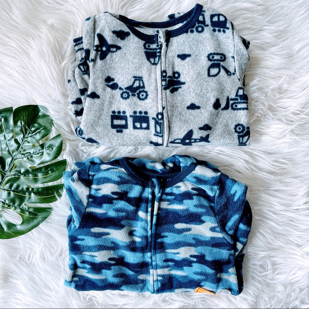 Absorba Construction Sleepers Camo Blue & Gray 2T